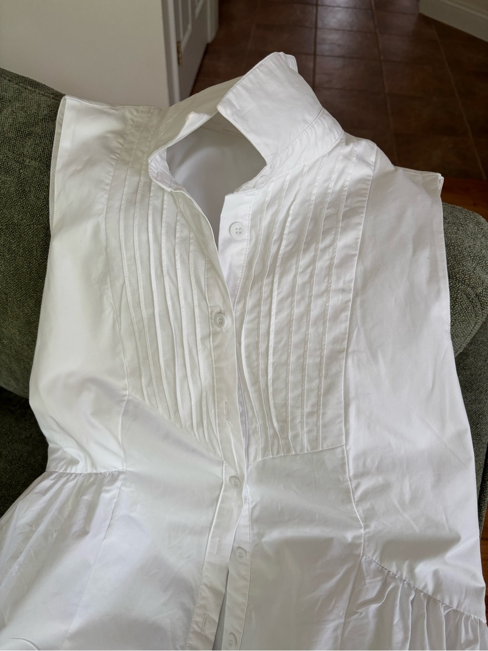 Women's Strapless Pintuck White Dress
